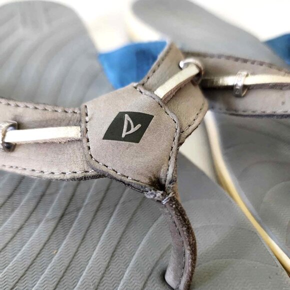 Sperry Top-Sider gray & silver Seabrook Wave flip flops - Picture 4 of 12